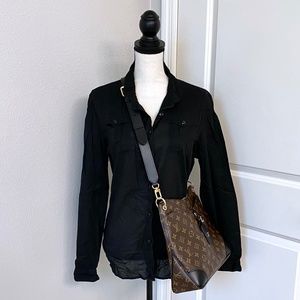 TOMMY HILFIGER Black Button Down Long Sleeve Shirt